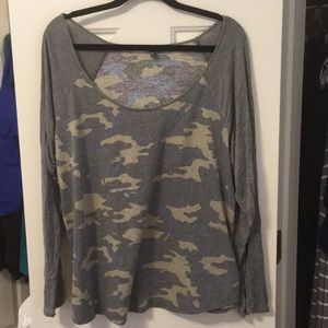 Off shoulder, raglan sleeve t shirt